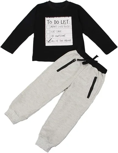 Miniatura 2 de MODNTOGA Conjunto de ropa de otoño e invierno para niños pequeños, conjunto de 2 piezas, conjunto de ropa de algodón para niños