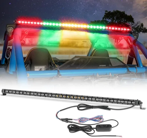 Miniatura 10 de OFFROADTOWN Barra de luz LED de persecución de 20 pulgadas, luces traseras UTV, luz intermitente de seguridad con luz intermitente de freno