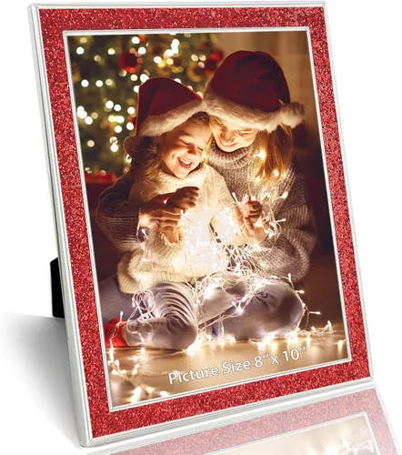 Miniatura 11 de HIKWADERY Portarretratos de 4 x 6 pulgadas con purpurina, marcos de fotos negros de 4 x 6 pulgadas con cristal real HD, para pared o mesa, regalo