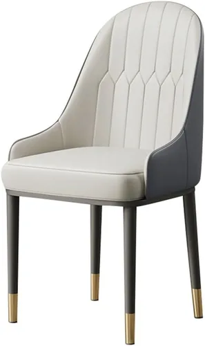 Miniatura 9 de Silla de comedor de cocina de cuero PU, sillones, asientos ergonómicos, patas de metal de acero al carbono resistentes, sillas para el hogar (gris)