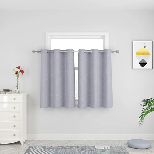 Miniatura 51 de UPOPO Cortinas de niveles de cocina negras de privacidad de lino texturizado de 24 pulgadas de largo, cortinas de café sobre el fregadero, cortinas
