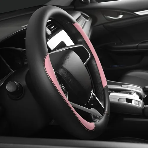 Miniatura 3 de Funda universal de cuero de microfibra para volante de automóvil, 14.5-15 pulgadas, antideslizante, transpirable, protector para volante