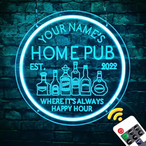 Miniatura 11 de Letrero de neón personalizado para bar en casa para decoración de pared de cueva de hombre, luz de neón LED con nombre personalizado con control