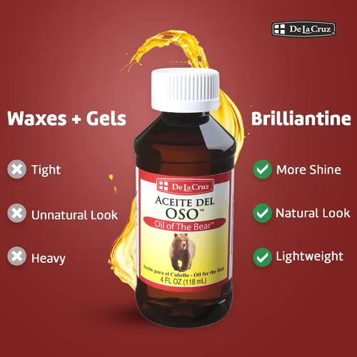 Miniatura 4 de De La Cruz Aceite del Oso para Barba para Hombre - Grooming Brillantine para Cabello, Bigote y Barba - Aceite del Oso