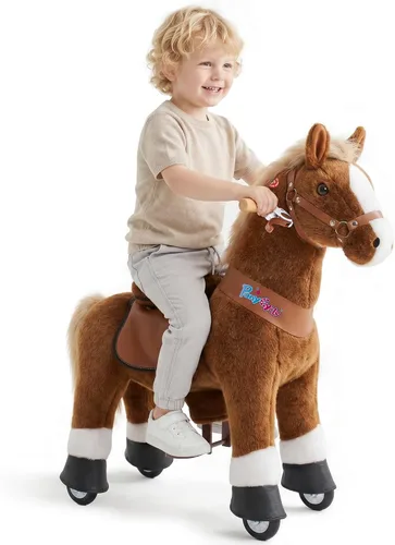 Miniatura 10 de PonyCycle Juguete de caballo para niños pequeños de 3 a 4 años con freno, accionado por niños, caballo mecánico mecánico, regalo de cumpleaños, Negro