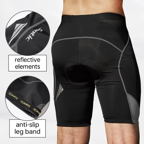 Miniatura 61 de Santic Pantalones cortos de ciclismo para hombre, pantalones acolchados para ciclismo, ropa de ciclismo