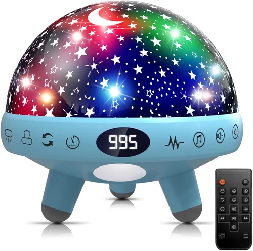 YACHANCE Luz nocturna para habitación de niños con máquina de sonido, luz nocturna para bebé, proyector de estrellas, máquina de ruido blanco para
