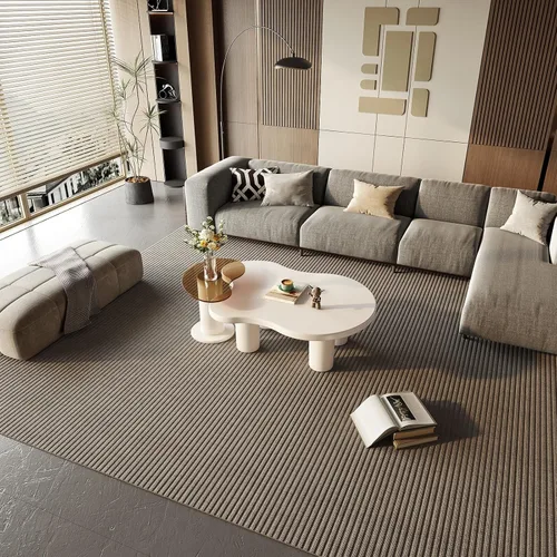 Miniatura 9 de Juego de 2 mesas auxiliares anidadas, centro de forma irregular y mesa auxiliar pequeña de vidrio templado, juego de mesa moderna para decoración