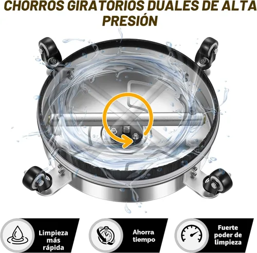 Miniatura 4 de PWS14 - Limpiador de superficies de hidrolavadora de 14 pulgadas con 4 ruedas - Limpiador de superficies de acero inoxidable para fijación