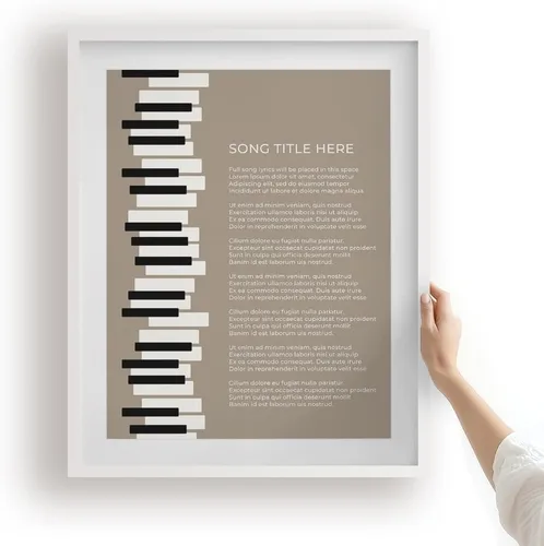 Miniatura 11 de Piano Keys Custom Songs Lyric Wall Art Print, Personalized Music Poster For Gallery Wall (Blue 11x14" Unframed Print)