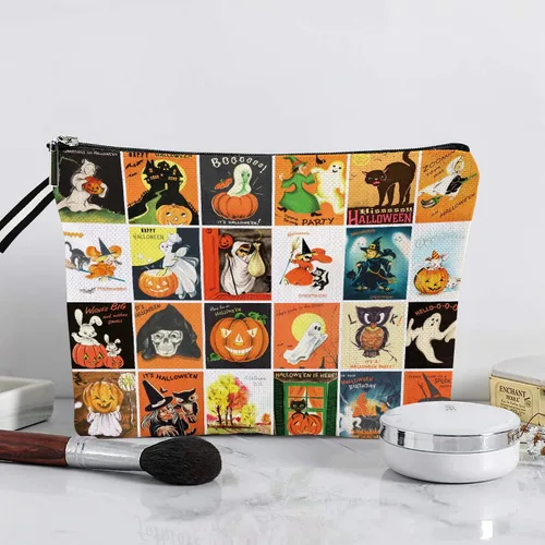 Miniatura 4 de Estuche de belleza con cremallera para maquillaje cosmético de Halloween, bolsa de vestir de moda, bolsa de almacenamiento de artículos de tocador