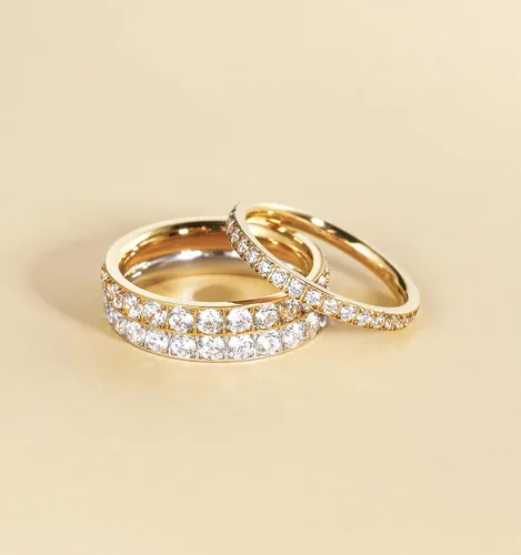 Miniatura 2 de TIGRADE- Anillo de compromiso de titanio para mujer de 18pulgadas con circonia cúbica, anillo de eternidad para boda, tamaño 3 a 13.5.