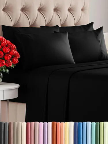 Miniatura 176 de Juego de sábanas Queen de 6 piezas, sábanas tamaño Queen, ropa de cama suave de lujo de hotel, refrescante, cómoda y transpirable, 1 encimera, 1 26