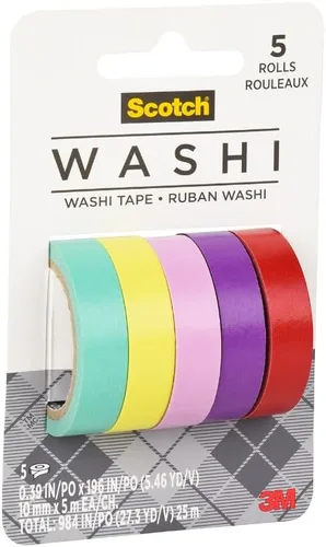 Miniatura 3 de Scotch Cinta washi, diseño tropical, 5 rollos, ideal para diario de viñetas, álbumes de recortes y decoración de bricolaje (C1017-5-P2)