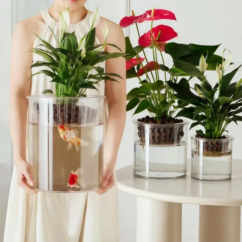 Miniatura 11 de 2 floreros de plástico transparente, 10.2 pulgadas de acrílico para ramo de rosas para decoración del hogar, centros de mesa, boda, cumpleaños