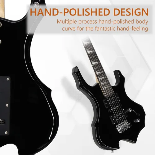 Miniatura 5 de Kit de guitarra eléctrica de diseño Burning Fire de Ktaxon, juego de guitarra para principiantes de 36 pulgadas HSH con amplificador, diapasón