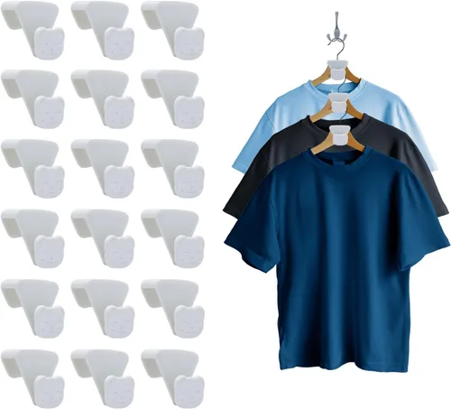 Miniatura 9 de Ganchos para colgar en el armario, paquete de 90 ganchos resistentes con triple cascada, ganchos de conector para colgar ropa, extensor de plástico