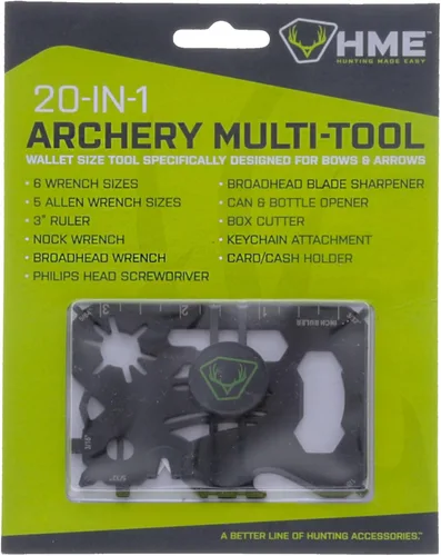 Miniatura 4 de HME Bolsillo de caza compacto y ligero multifuncional 20 en 1, multiherramienta para arcos y flechas