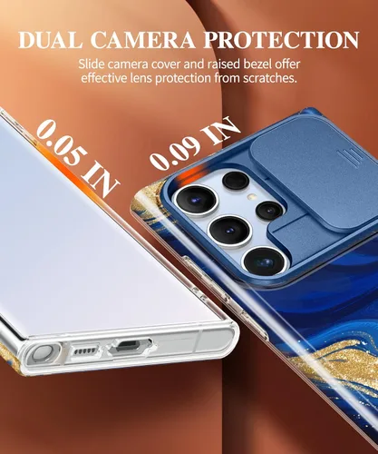 Miniatura 3 de GVIEWIN Funda para Samsung Galaxy S23 Ultra con cubierta deslizante para cámara, [protección contra caídas de grado militar] diseño delgado
