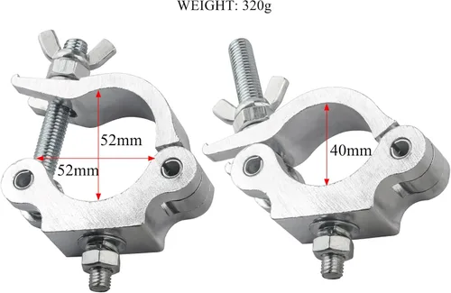 Miniatura 5 de MAD OWL 2 paquetes de abrazaderas para luces, accesorios de iluminación de escenario, abrazadera en O, 1.575-2.047 in, aluminio, carga de seguridad