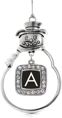Miniatura 19 de Inspired Silver - Adorno de rodillo de reina - Adorno cuadrado de plata con muñeco de nieve con joyas de circonita cúbica