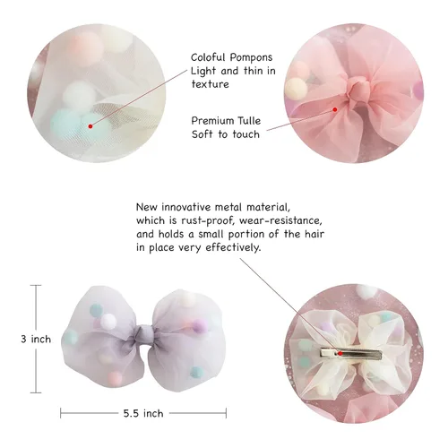 Miniatura 7 de 2 pinzas para el cabello con lazo grande para niñas y mujeres, accesorio elegante para el cabello para cumpleaños, uso diario, vacaciones y fiestas