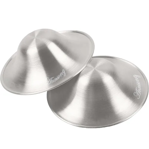 Copas de lactancia plateadas, protectores de pezones para lactancia, recién nacidos, esenciales para lactancia, esenciales para recién nacidos,