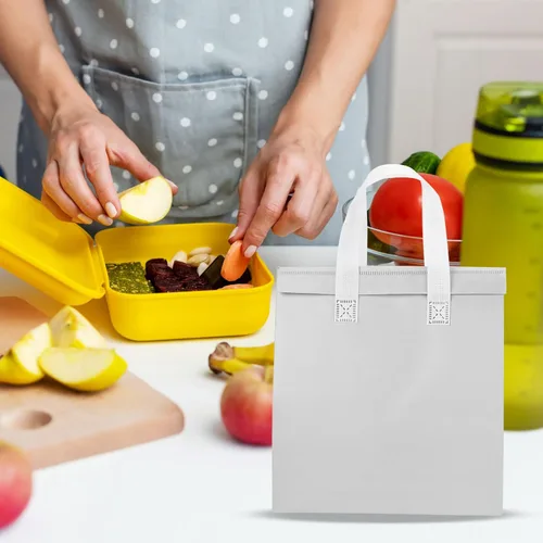 Miniatura 6 de PATIKIL Bolsas aisladas para llevar, 15 bolsas térmicas aislantes de comestibles de 9.4 x 5.9 x 10.2 pulgadas para entrega de alimentos congelados