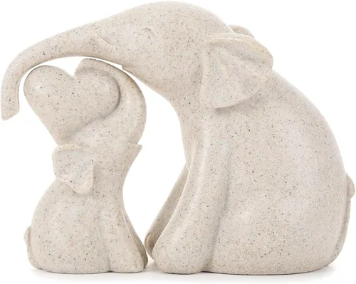 Miniatura 8 de Juego de 3 estatuas de elefante para decoración del hogar, bonitas figuras para estante, sala de estar, dormitorio, oficina, escritorio, estantería