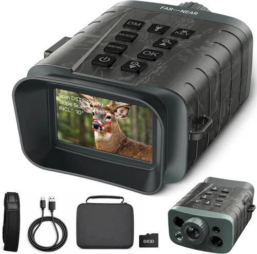 Binoculares de visión nocturna con telémetro láser de 1200 yardas, video 4K y foto de 48 MP, gafas de visión nocturna infrarroja con zoom digital
