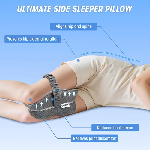 Miniatura 2 de Almohada de rodilla para personas que duermen de lado y alivio del dolor de ciática, almohada de espuma viscoelástica para piernas para dormir