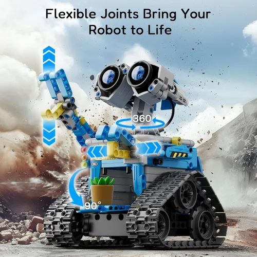 Miniatura 5 de Mibido Kit de construcción de robot con control remoto, regalos STEM para niños varones de 8 a 14 años, juguetes robóticos de codificación técnica