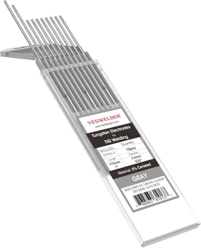 Miniatura 42 de YESWELDER - Electrodo de tungsteno para soldadura TIG, ceriado al 2%, de 1/16 x 7 pulgadas (gris, WC20/EWCe-2), paquete de 10