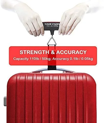 Miniatura 3 de travel inspira Báscula de equipaje, báscula digital portátil de equipaje para viajes, báscula de peso de maleta con pintura de goma, sensor