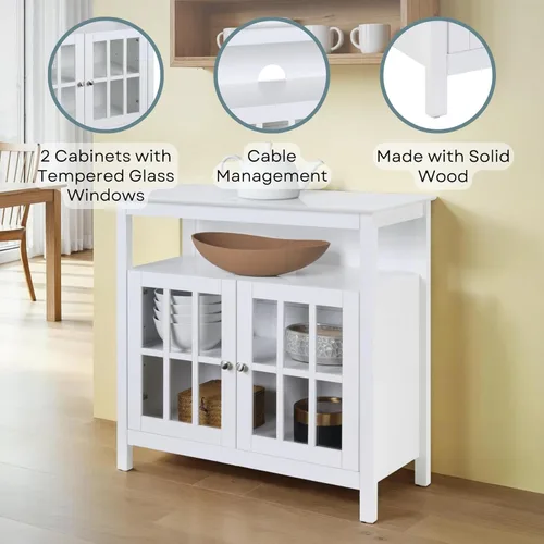Miniatura 5 de Convenience Concepts Big Sur Highboy Soporte de TV de 36 pulgadas, moderno centro de entretenimiento para televisores de hasta 40 pulgadas, armario
