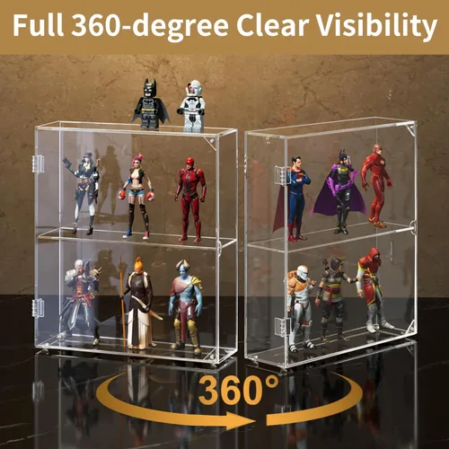 Miniatura 2 de Caja de exhibición acrílica NIUBEE, caja de exhibición transparente para figuras Funko Pop, gabinete de exhibición a prueba de polvo montado