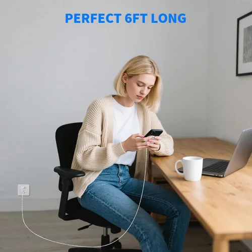 Miniatura 7 de Cargador inalámbrico magnético de 25 W para iPhone 17 y 16 de carga rápida [certificado Apple MFi] Carga magnética de 6 pies, adaptador USB-C de 35