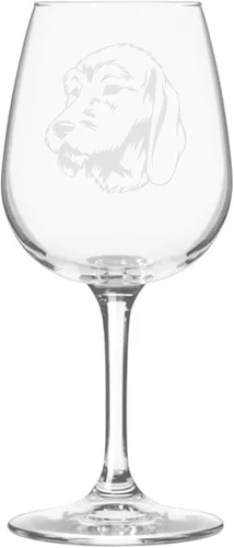 Miniatura 235 de Copa de vino de 12.75 onzas con diseño de perro grabado