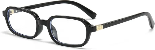Miniatura 12 de LJCZKA Lentes rectangulares con bloqueo de luz azul para mujeres y hombres, lentes retro con marco cuadrado pequeño antifatiga ocular