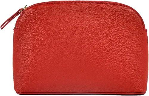 Miniatura 4 de Bolsa de maquillaje portátil para mujer, pequeña bolsa de cosméticos de piel sintética, bolsa de viaje con cremallera, bolsa de cosméticos para Beige