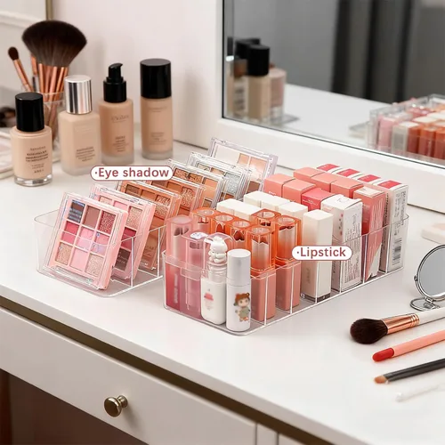 Miniatura 7 de Organizadores de Maquillaje de Acrílico Transparente, Organizador de Baño de 7 Secciones para Cajón, Estuches de Exhibición de Cosméticos