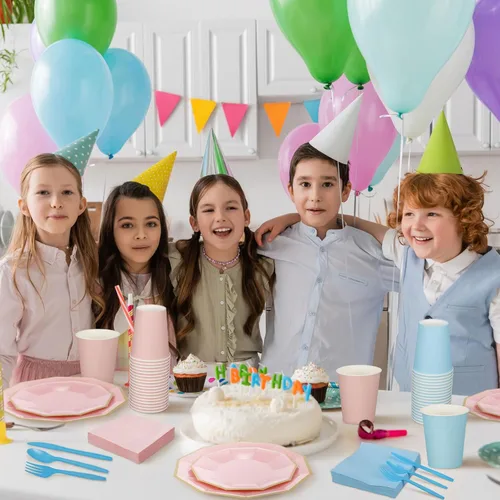Miniatura 5 de Nitial 462 piezas de suministros para fiesta de revelación de género, vajilla para baby shower, niños o niñas, platos de revelación de género rosa