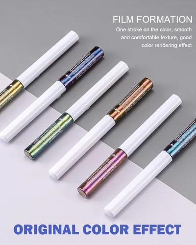 Miniatura 7 de Chameleon Glitter Eyeliner Liquid - 1 bolígrafo de maquillaje metálico verde de alta pigmentación para sombra de ojos, delineador de ojos multicromo