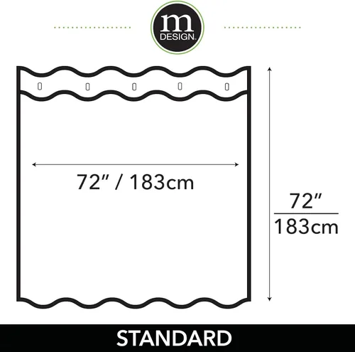 Miniatura 4 de mDesign - Cortina de ducha de tela de fácil cuidado con ojales reforzados, para duchas y bañeras, lavable a máquina, diseño de zigzag, 72” x 72