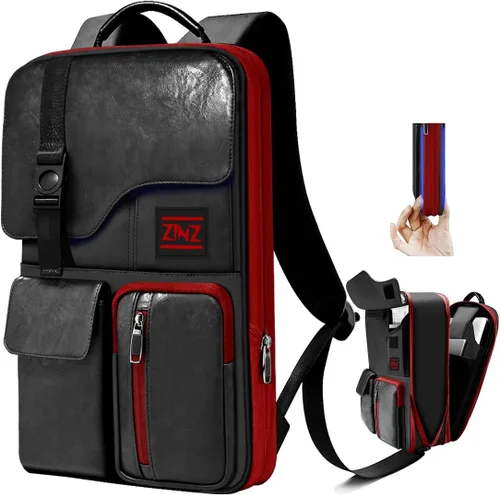 Miniatura 7 de Mochila para laptop delgada y expandible de 15.6 pulgadas, mochila para computadora resistente al agua, antirrobo, mochila de viaje para hombres