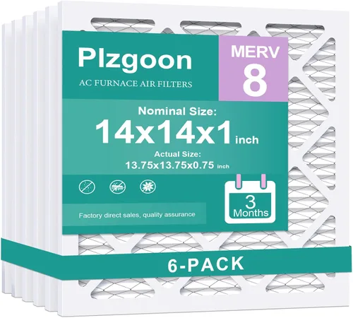 Miniatura 15 de Filtros de Aire 10x10x1 MERV 8 MPR 600 Paquete de 4 Filtros Plisados para Hogar HVAC AC Calefacción Filtros de Aire Acondicionado para Casa Oficina