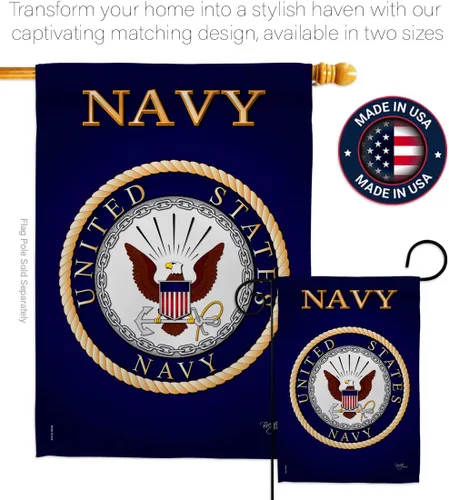 Miniatura 4 de Breeze Decor Bandera de jardín de 13 x 18.5 pulgadas, con licencia oficial de las Fuerzas Armadas de los Estados Unidos de la Marina de los Estados