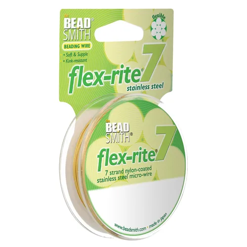 Miniatura 43 de The Beadsmith Flex-Rite - Alambre de acero inoxidable recubierto de nailon de 7 hebras, 0.007 pulgadas de diámetro, transparente, carrete de 30
