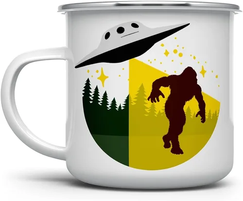 Loftipop Sasquatch Bigfoot UFO Alien Abduction - Taza de café para acampar al aire libre, montaña, naturaleza, senderismo, campamento, regalo para