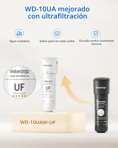 Miniatura 3 de Waterdrop 10UAW-UF - Sistema de filtro de agua para debajo del fregadero, 1 año, reduce el plomo, el cloro, el mal sabor y el olor, se conecta Blanco
